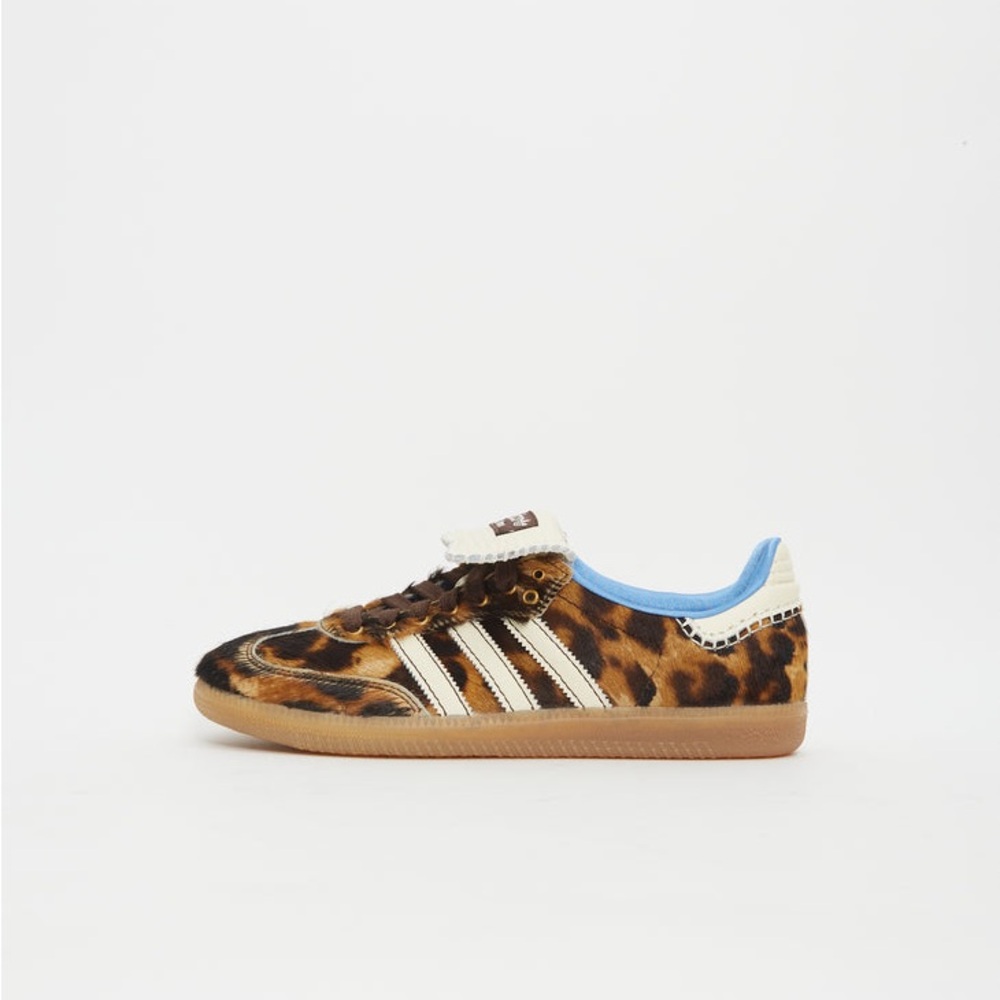 WALES BONNER X ADIDAS Pony Hair Leopard & Blue Interior Samba Shoe Sneakers Sz 8 - Picture 4 of 16
